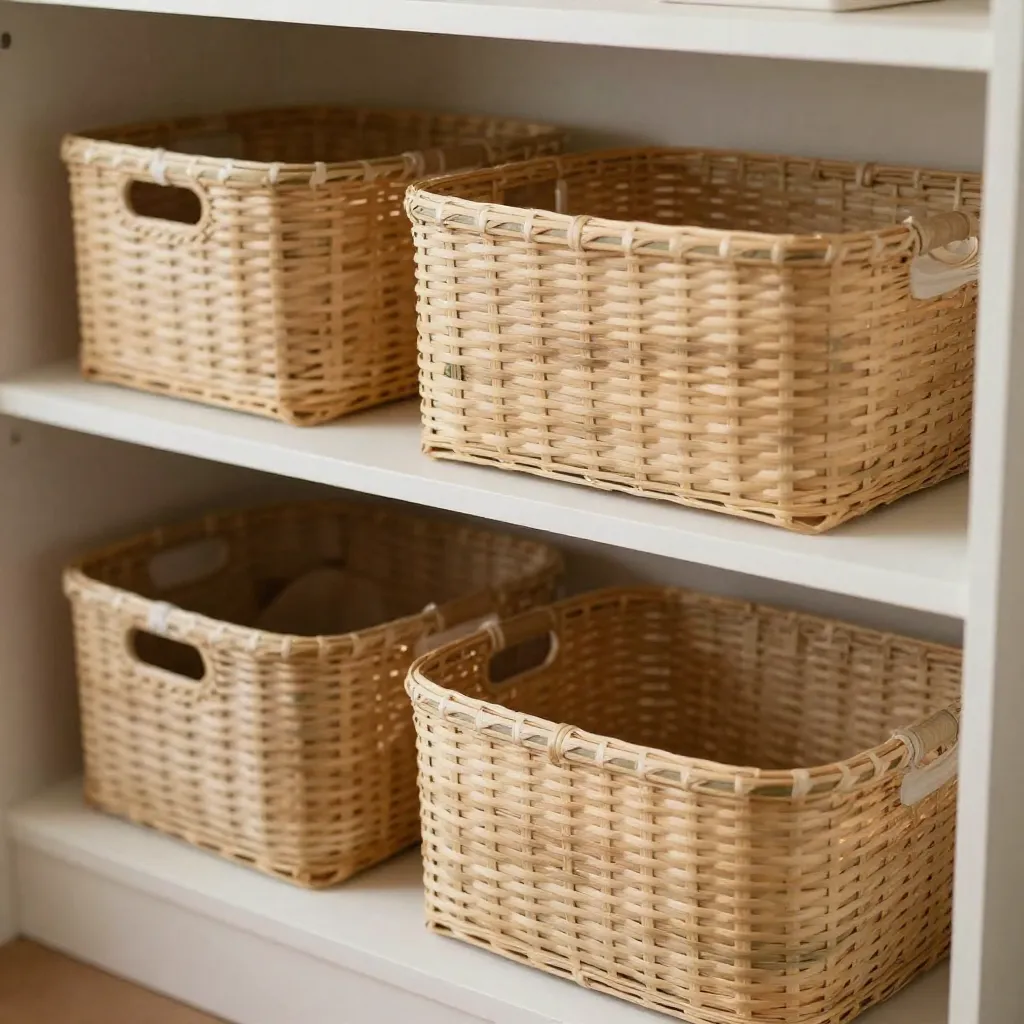 Recycled wood shelving unit with plants and decorative items